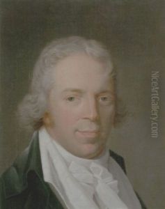 Portrait Of A Man Wearing A Grey Jacket And A White Cravat