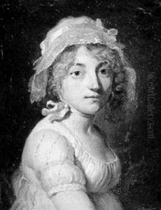 Portrait Of A Young Girl Wearing A White Dress And Lace Cap by Henri-Pierre Danloux