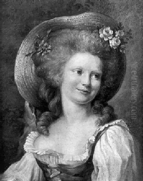 Portrait D'une Jeune Femme Au Chapeau De Paille - view 1