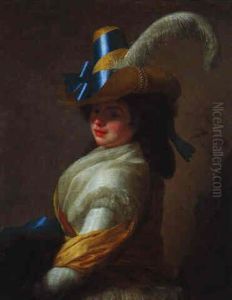 Portrait De Femme Au Chapeau A Plume by Henri-Pierre Danloux