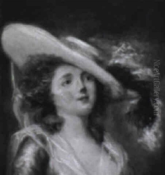 Portrait Of A Young Girl In A Feathered Hat - view 1