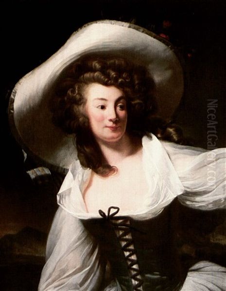 Portrait Of Madame Danloux Wife Of The Artist Nee Marie-pierrette-antoinette De Saint Redan - view 1
