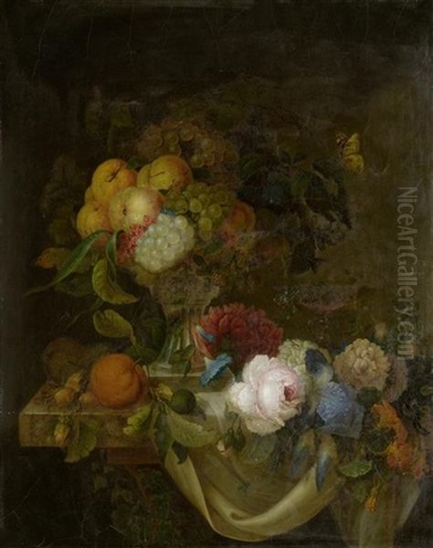 Fruchtestillleben Mit Blumendekor - view 1