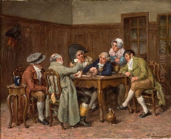 Interieur Mit Kartenspielern Im Habit Um 1780 - view 1