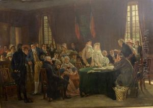 Mariage Sous Le Directoire by Leon Marie Constant Dansaert