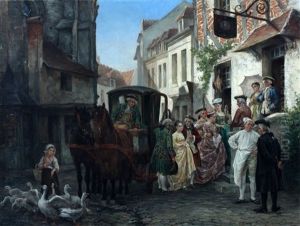 Een Elegant Gezelschap by Leon Marie Constant Dansaert