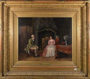 Scene Galante Interieur by Leon Marie Constant Dansaert