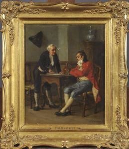 La Discussion by Leon Marie Constant Dansaert