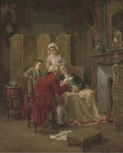 News From Afar by Leon Marie Constant Dansaert