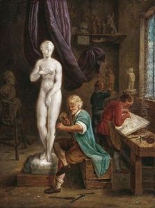 Im Atelier Des Bildhauers by Leon Marie Constant Dansaert