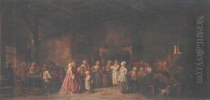 In The Tavern by Leon Marie Constant Dansaert