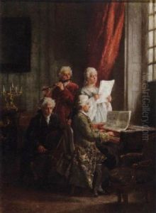The Recital by Leon Marie Constant Dansaert