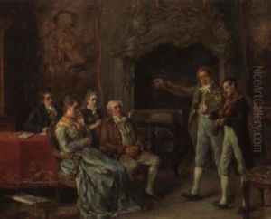 La Partie De Musique by Leon Marie Constant Dansaert