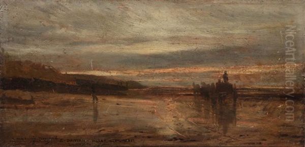 La Plage De Villerville Au Crepuscule - view 1