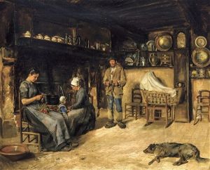 Interieur Normand by Edouard Dantan