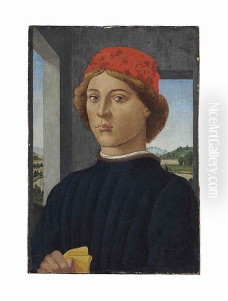 Portrait Of A Young Man In A Red Cap And Blue Tunic - view 1