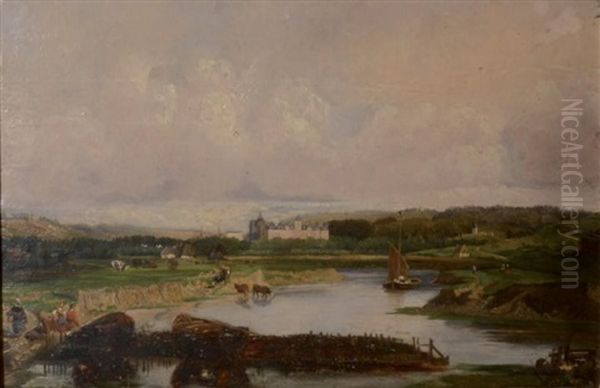 Le Chateau D'eu Et Son Parc, Vus Du Cote Du Treport - view 1