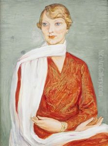 Damen Med Den Vita Sjalen by Nils Dardel