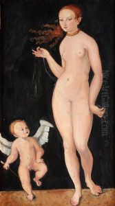 Venus Och Putti  (after Cranach) by Nils Dardel