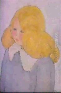 Liten Flicka Med Gult Har by Nils Dardel