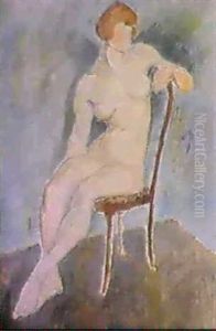 Sittande Kvinnlig Modell by Nils Dardel