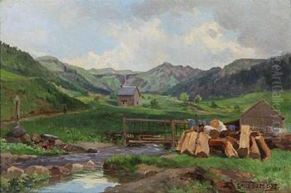 Mountain Landscape At Summer Time, Presumably In France - view 1