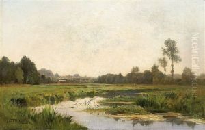 Weite Flusslandschaft by Louis Emile Dardoize