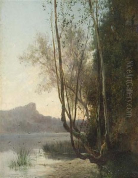 A River Landscape At Dusk - view 1
