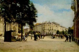 Junction Of The Boulevards Magenta And De Strasbourg And Rue Du Faubourg Saint Martin, Paris by Paul Joseph Victor Dargaud