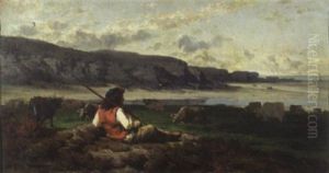 Berger Regardant La Mer by Jean Edouard Yan Dargent