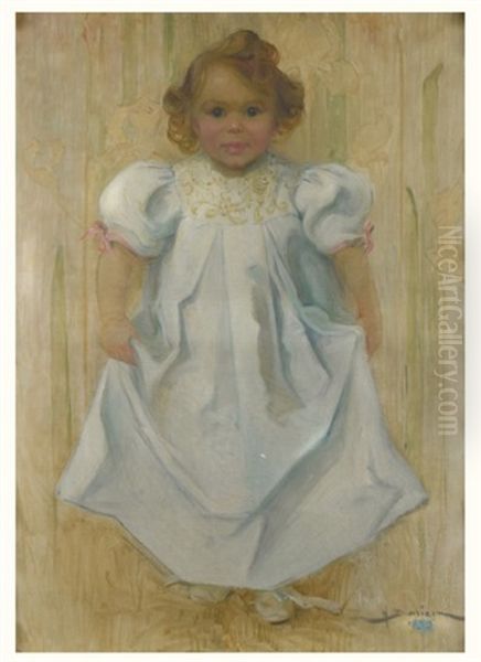 Portrait D'une Fillette En Robe Blanche - view 1