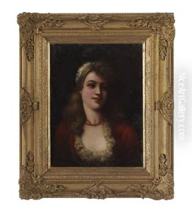 Portrait Of A Beauty Wearing A Coral Necklace