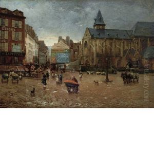 Early Morning Near L'eglise De St. Medard, Paris by Henri Gaston Darien