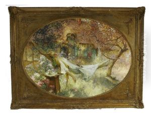 Woman Reclining In A Garden Woman Reclining In A Garden