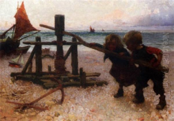 Children Playing On The Beach - view 1