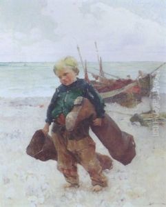Young Boy On The Beach by Henri Gaston Darien