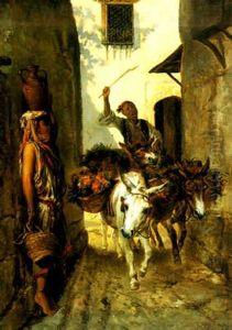 The Laden Donkeys by Alfred Henri Darjou
