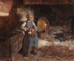 Dutch Girl Peeling Potatoes