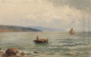 Open Seascape With Boats by Hugo Darnaut