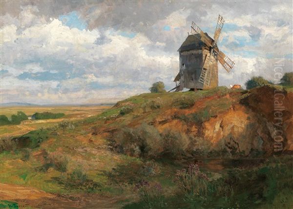 Summer Landscape With Windmill - view 1
