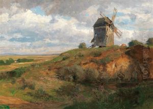 Summer Landscape With Windmill by Hugo Darnaut