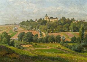 Fruhlingslandschaft Mit Schloss Fruhlingslandschaft Mit Schloss