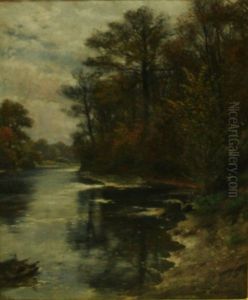 Autumn Landscape With River by Hugo Darnaut