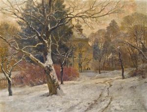 Schlospark Im Winter (schlos Plankenberg?) by Hugo Darnaut