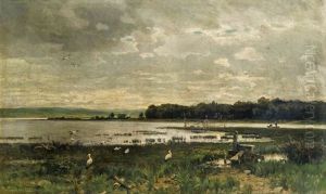 Seelandschaft Mit Storchen