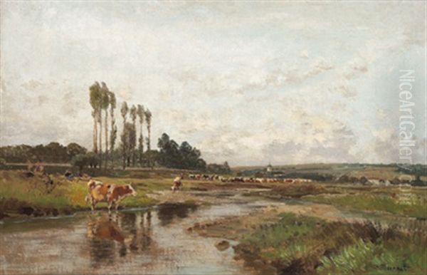 Rinderherde Am Flussufer - view 1