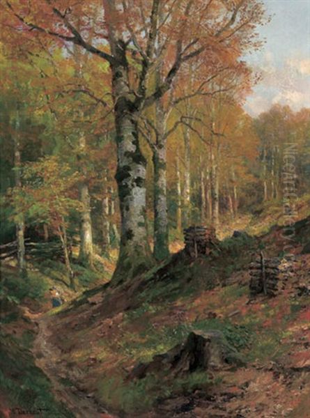 Holzsammlerin Im Herbstwald - view 1
