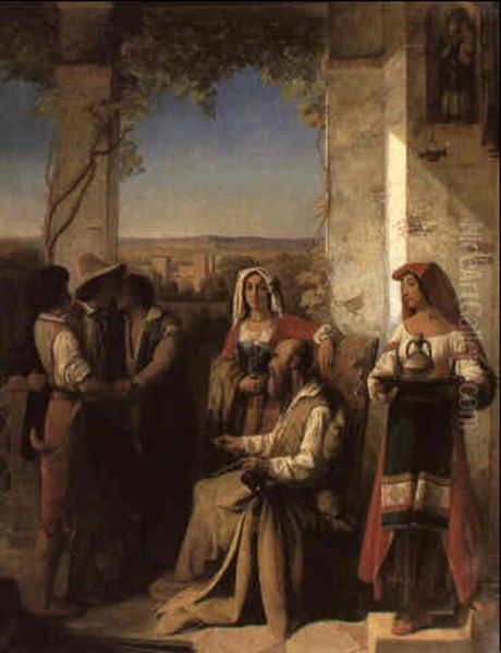 Le Veil Homme Et Ses Enfants - view 1