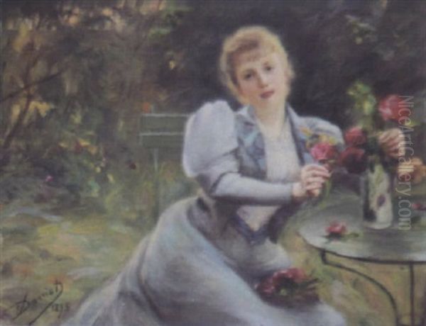 Jeune Femme Au Bouquet De Fleurs - view 1