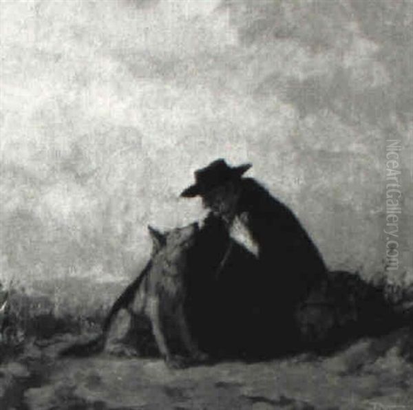 Schafer Mit Seinem Hund - view 1